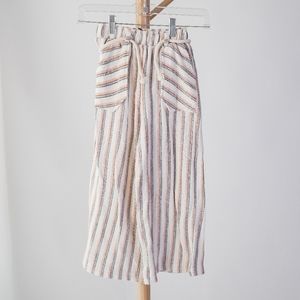 Zara MULTICOLORED STRIPED CULOTTES ECRU